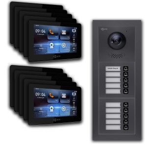 Goliath Video Türsprechanlage für 10 Familien, 7 Zoll Display, App-Steuerung, Unterputz Montage.