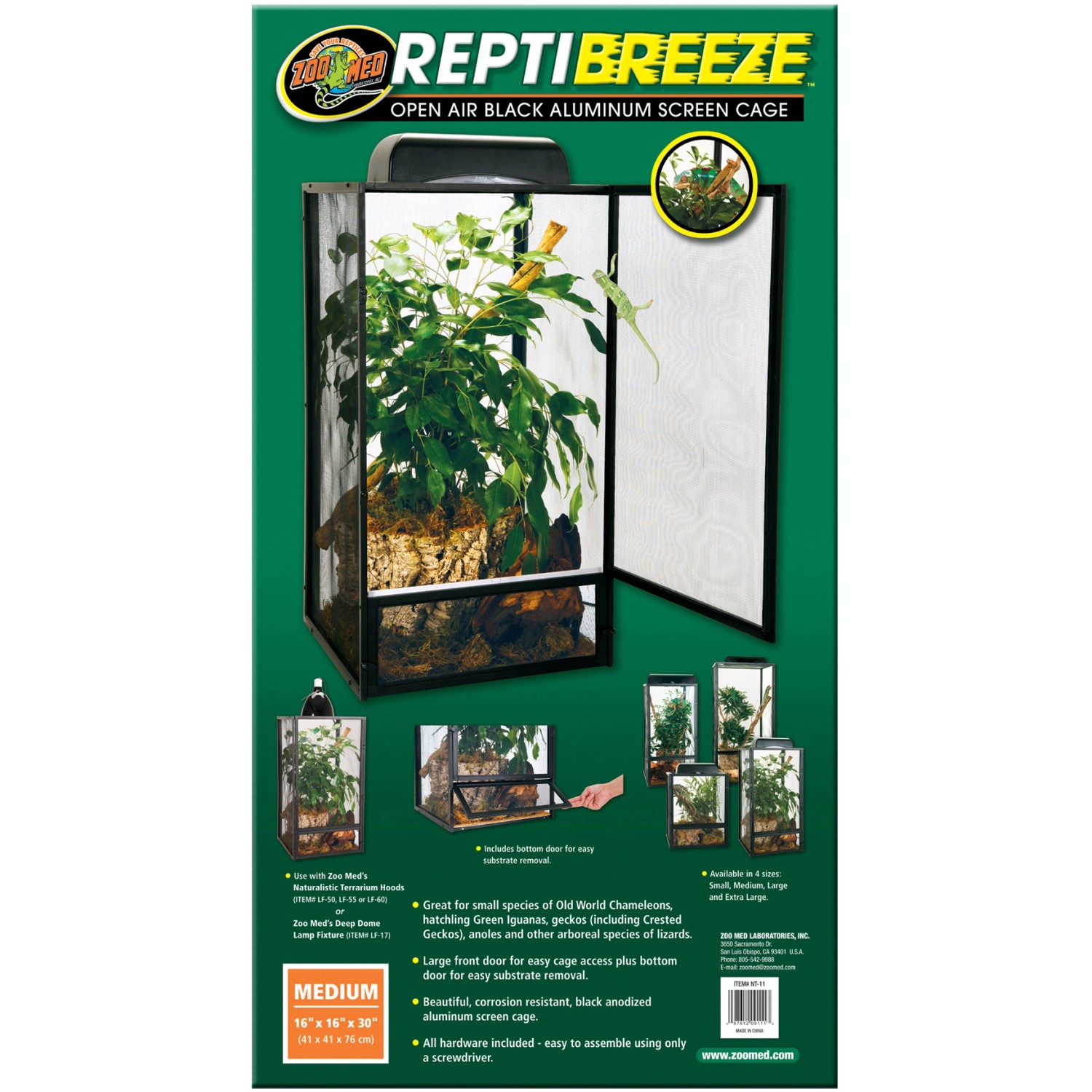 ZooMed Terraristik Aluminium-Terrarium Repti Breeze ohne Beleuchtung 40 cm x 40