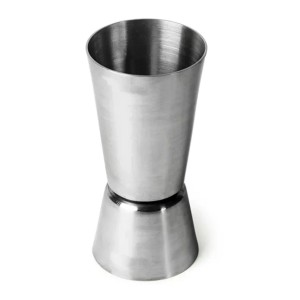 Edelstahl Jigger Cocktail-Messbecher 30/50 ml. Poliertes Design für präzises Abmessen von Flüssigkeiten.