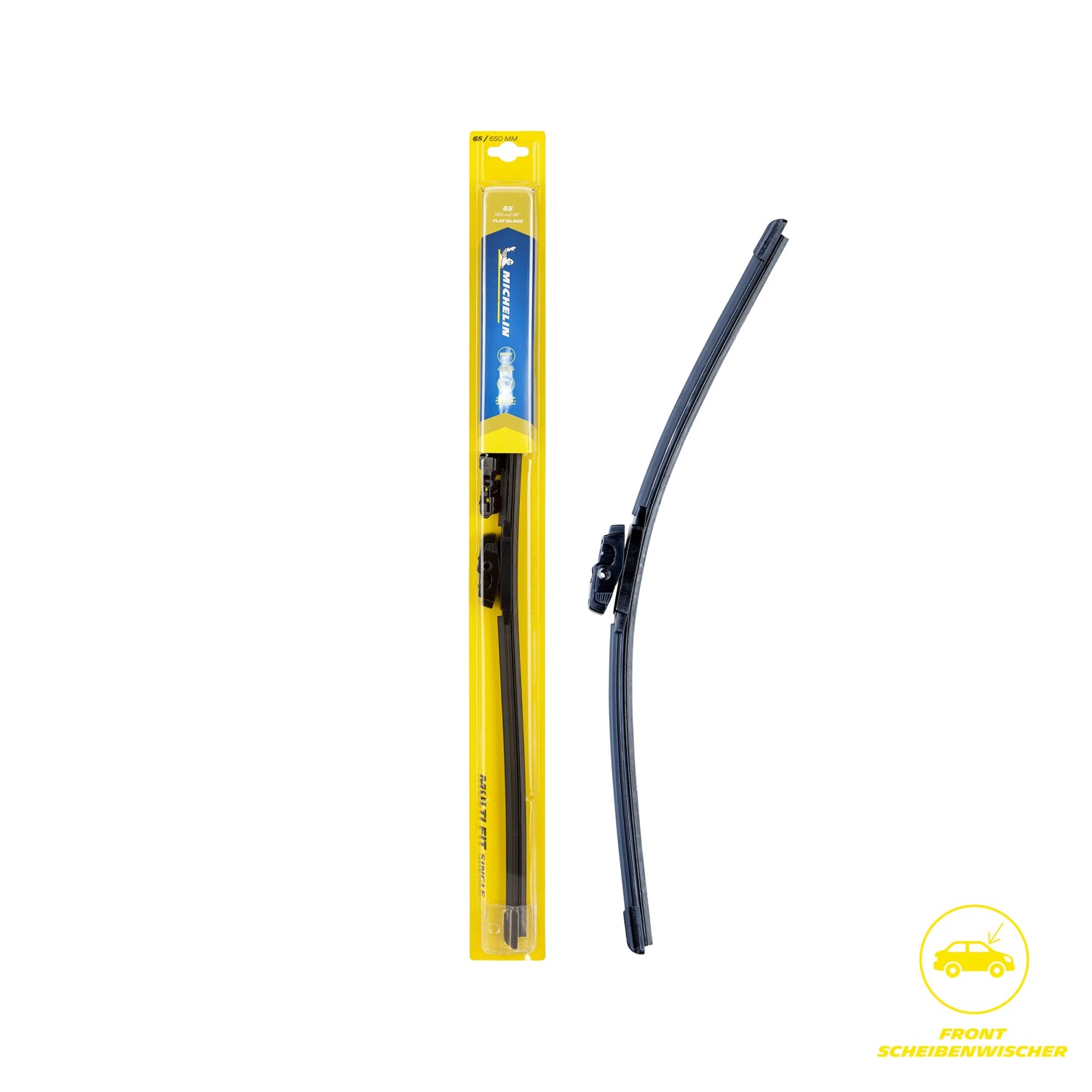 Michelin Scheibenwischer Multi Fit 65, 650 mm, Flat Blade im gelben Blister und einzeln.