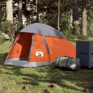 vidaXL Kuppel-Campingzelt 1 Person Grau und Orange Wasserdicht 94790