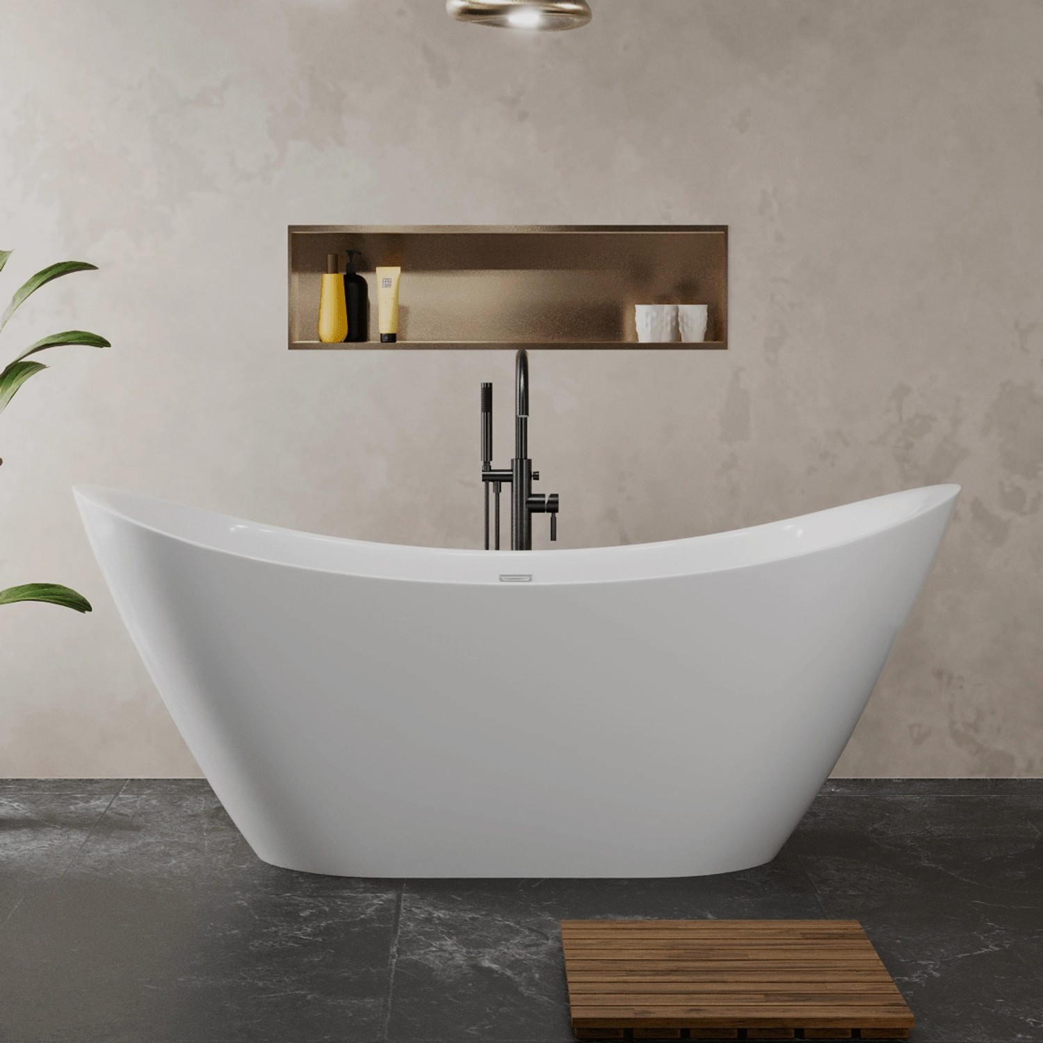 Bad Land Freistehende Badewanne IVAR 180x80 + Ablauf_12