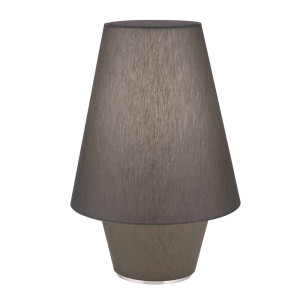 Graue Orion Twins Large Tischleuchte mit Stoffschirm für Innenräume.