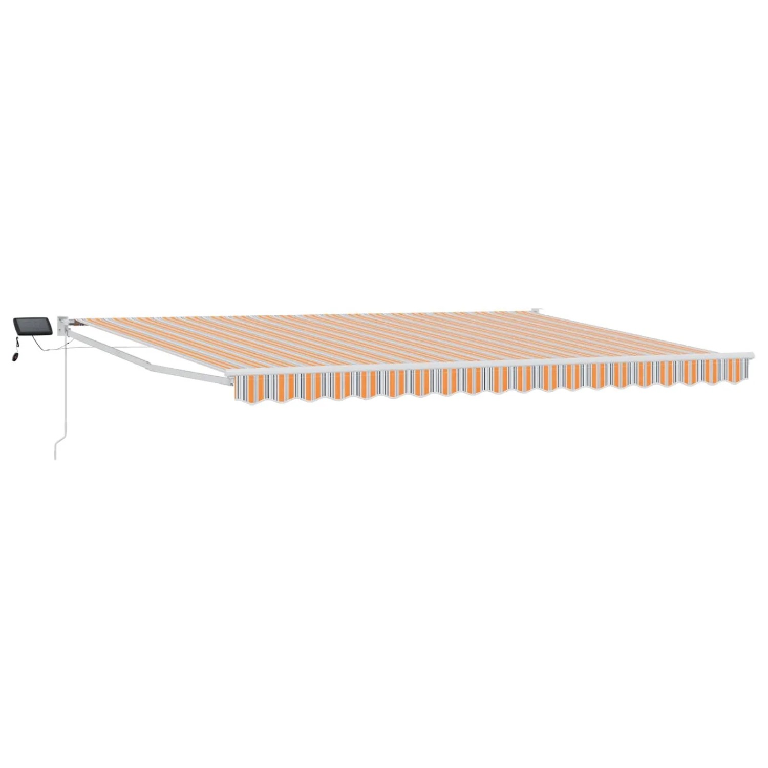 vidaXL Manuelle Gelenkarmmarkise mit LEDs Blau und Orange 4 x 3 m 3419294