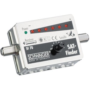 Schwaiger SAT Finder mit 6 LEDs und Ton zur Ausrichtung von Satelliten-Antennen.