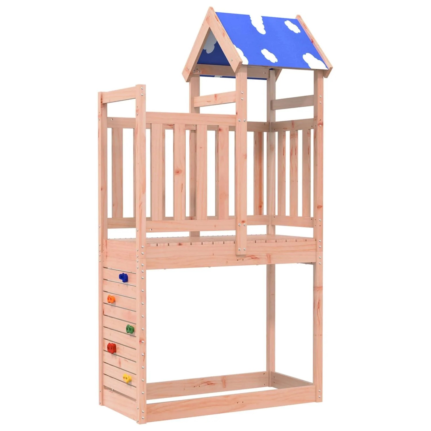 vidaXL Spielturm Braun 110,5 x 52,5 x 215 cm Massives Douglasienholz 3417173