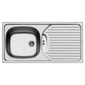 Pyramis Einbauspüle CA 86x43,5 cm aus Edelstahl mit Abtropffläche.