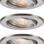 3er-Set LED-Einbauleuchten 86R in Nickel: Metall-Einbaustrahler für Decken und Möbel.