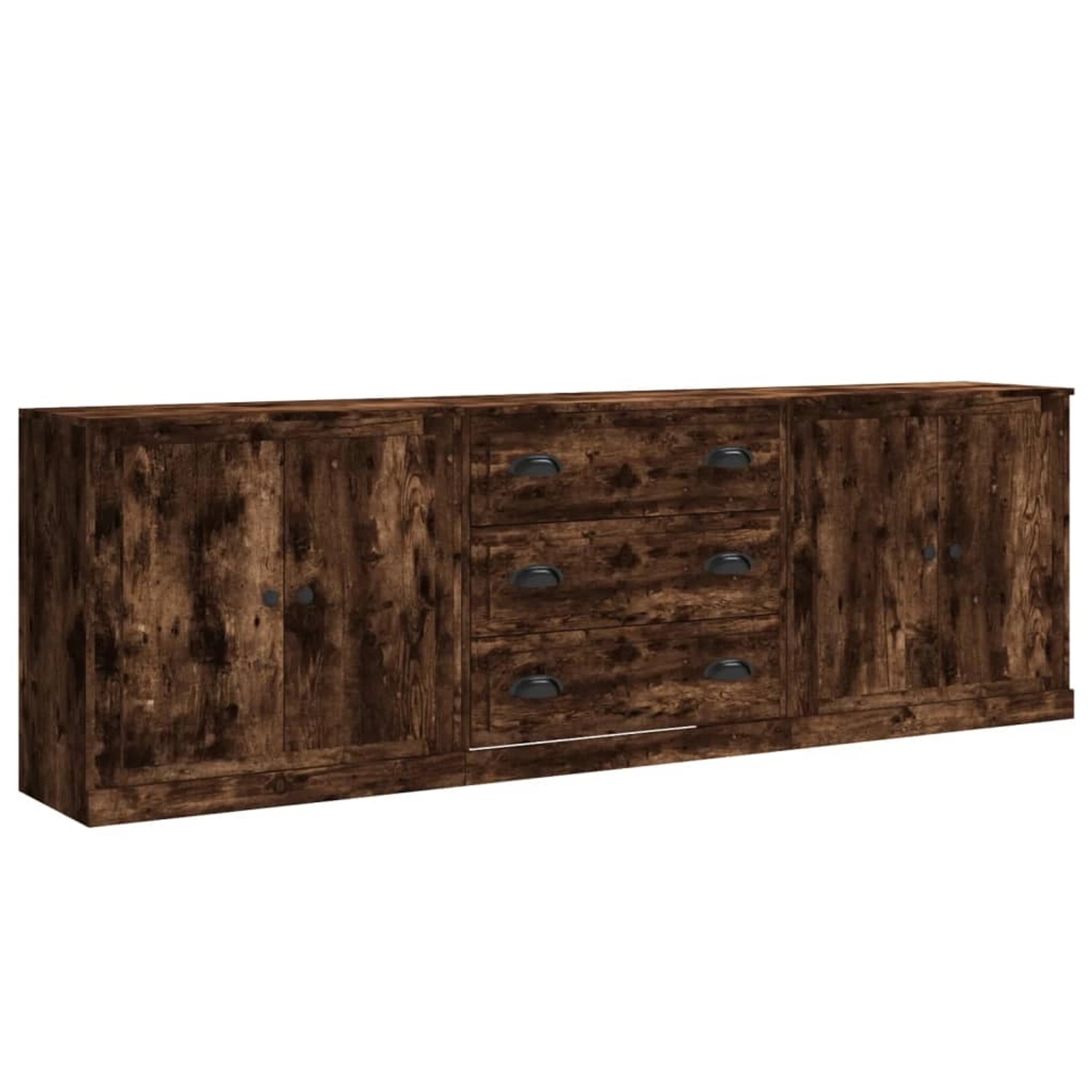vidaXL Sideboards 3 Stk Räuchereiche Holzwerkstoff 3185220
