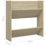 Wand-Schuhschrank Sonoma-Eiche, 60x18x60 cm, Holzwerkstoff. Schuhkommode mit zwei Kippböden.