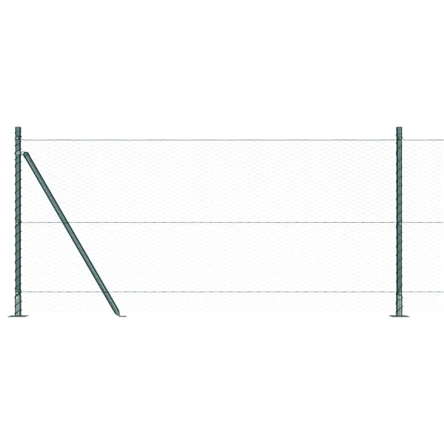 vidaXL Zaunpfosten Grün 100 x 1 m 25 mm Maschen Stahl und PVC 3353589 günstig online kaufen
