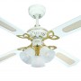 Weißer WESTINGHOUSE Deckenventilator Princess Trio, 105 cm, mit Beleuchtung und Zugketten.