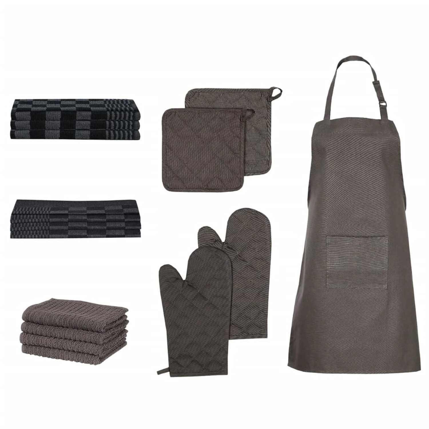 vidaXL 15-Tlg Handtuch-Set Ofenhandschuhe & Topfhalter Baumwolle 136296 günstig online kaufen