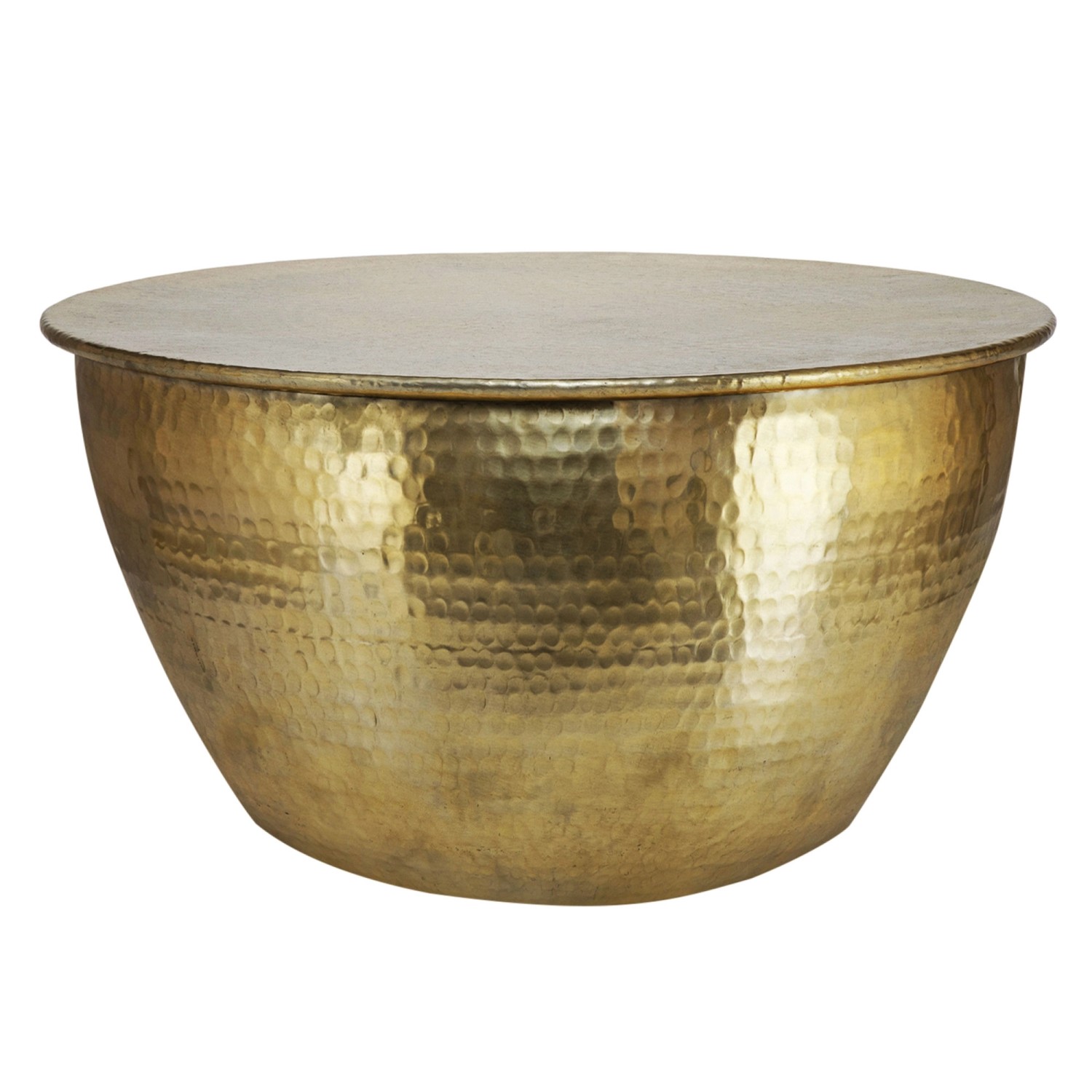 Womo-Design Couchtisch Rund 59x30,5cm Gold Drum Handgefertigt Metall günstig online kaufen