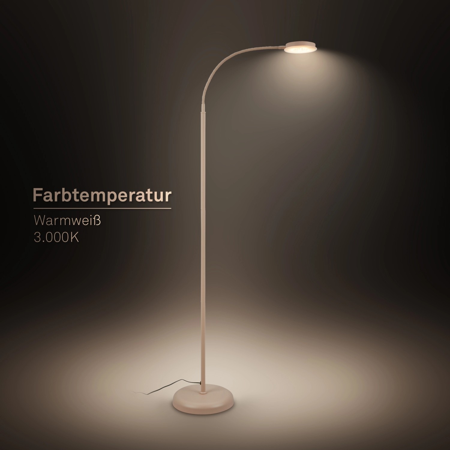 Brilo LED-Stehleuchte Megg Schwenkbar Dimmbar Touch Beige 21 x 150 cm_6