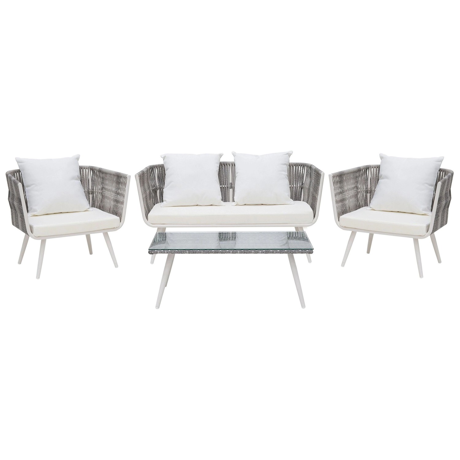 Beliani Sitzgruppe RAGUSA Cremeweiß 69x156x70