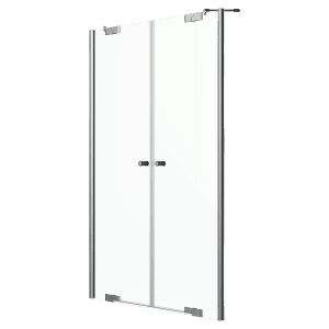 Dusch-Pendeltür Brava Frame, 150x200 cm, Chrom, mit zwei Festteilen für die Nische.