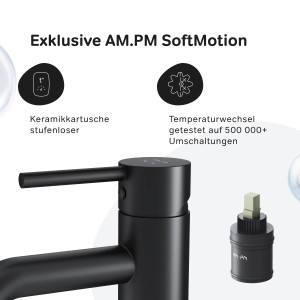 AM.PM Spike Waschtischarmatur, schwarzer Einhebelmischer aus Messing für das Bad.