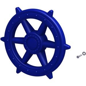 Blaues Winnetoo Steuerrad, extra groß, für Gartenspielgeräte mit Schraube.