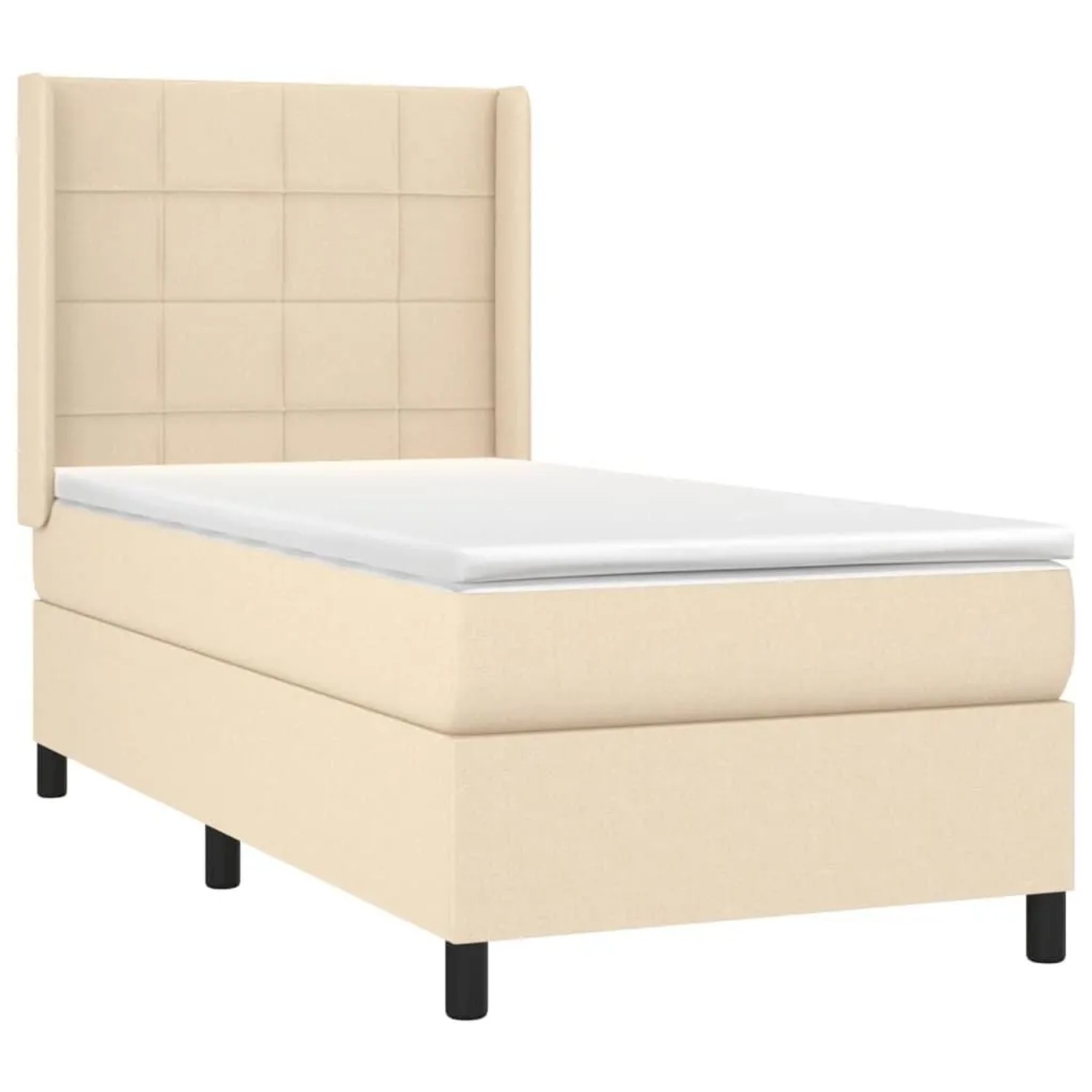 vidaXL Boxspringbett mit Matratze Creme 90x190 cm Stoff 3131398 günstig online kaufen