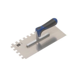 LUX Glättekelle Comfort, rostfrei, mit 12x12 mm Zahnung für Fliesen- und Fußbodenkleber.