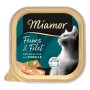 Miamor Katzen-Nassfutter Geflügel & Forelle, 100g Schale. Getreidefreies Alleinfutter mit hellen Filetstücken.