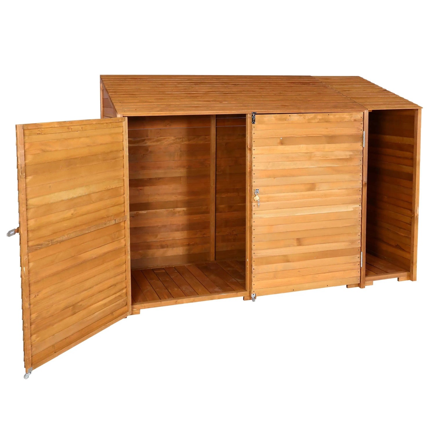 MCW Geräteschuppen J75 Holz Gebeizt 180x250x93cm Naturfarben