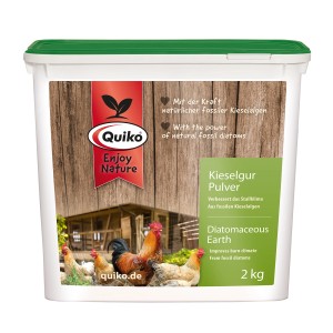 Quiko Kieselgur Pulver 2kg für Vogelpflege, Hühnerstall & Nagerstall. Natürliche Kieselalgen für besseres Stallklima.