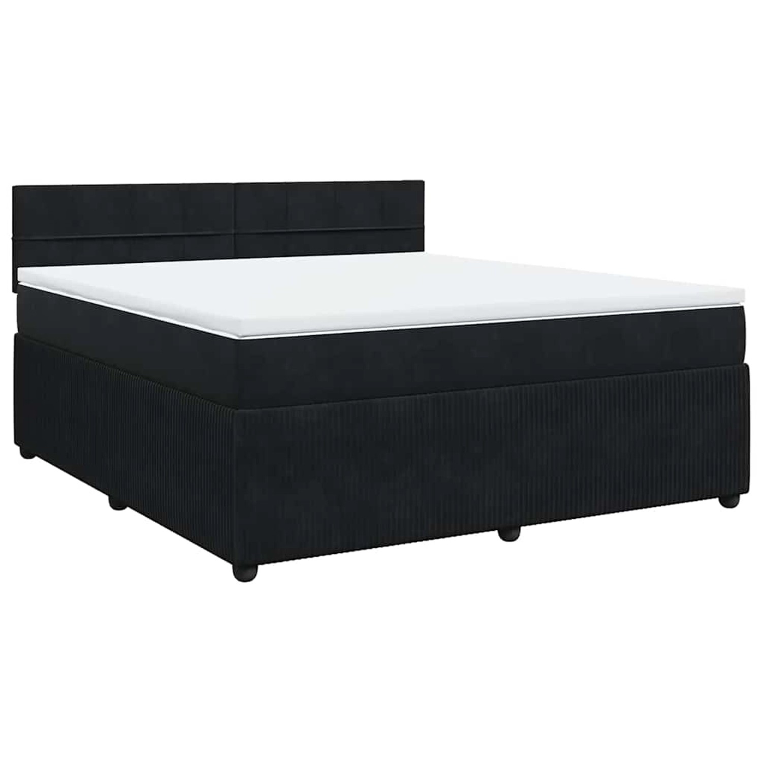 vidaXL Boxspringbett mit Matratze Schwarz 180x200 cm Samt 3287808 günstig online kaufen