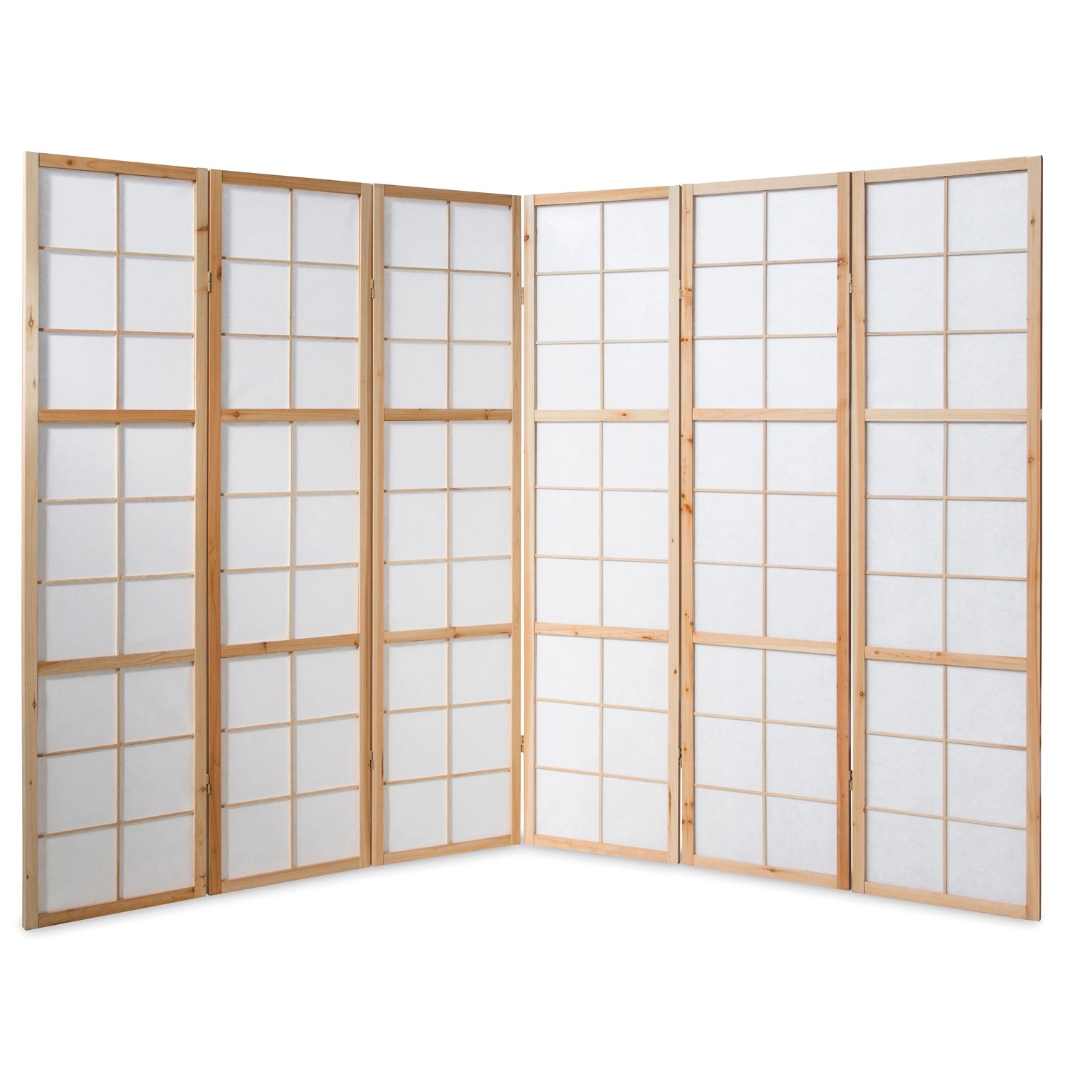 Homestyle4u 6-tlg. Paravent Shoji in Braun 264x175 cm 280_3