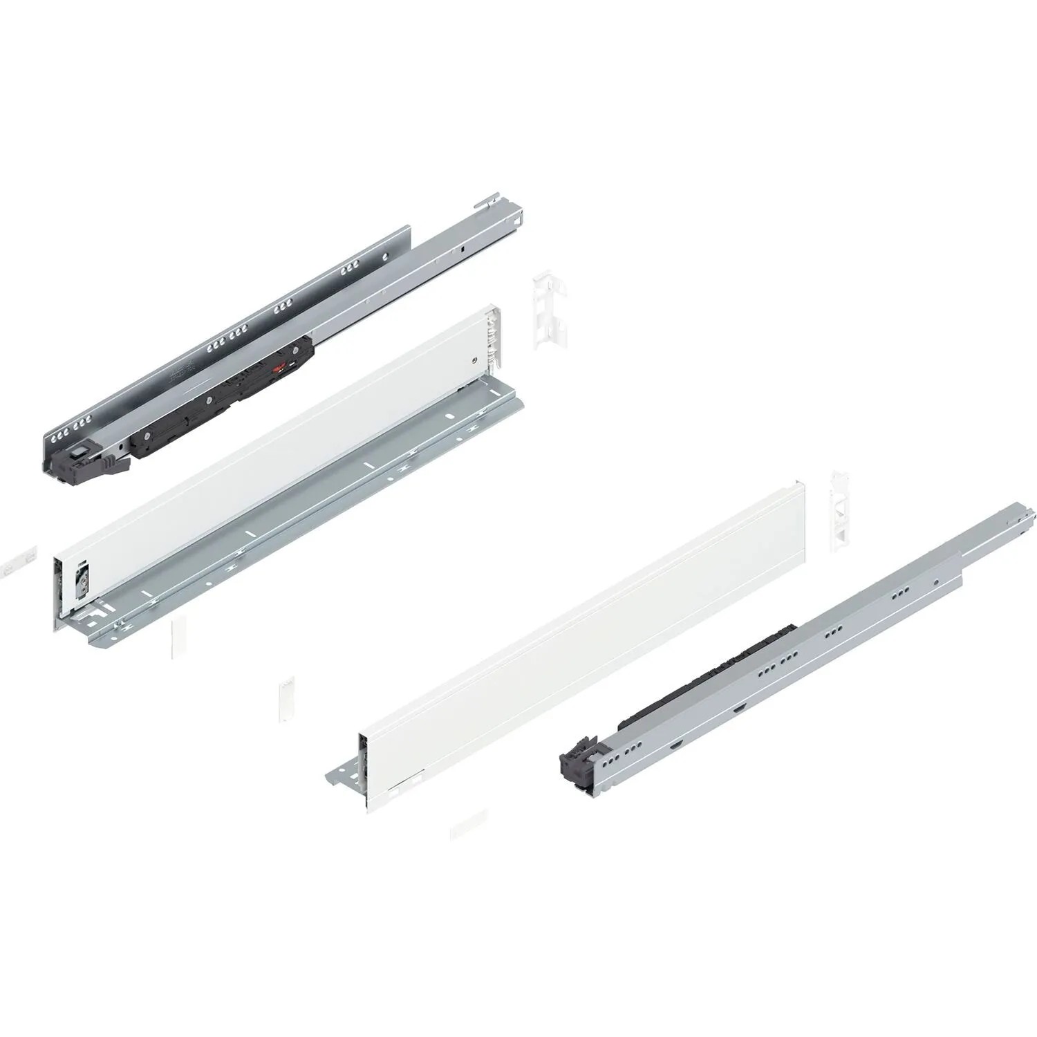 Blum Legrabox Pure Set Höhe M Tip-On Vollauszug 600 mm 70 kg Seidenweiß 1 Paar