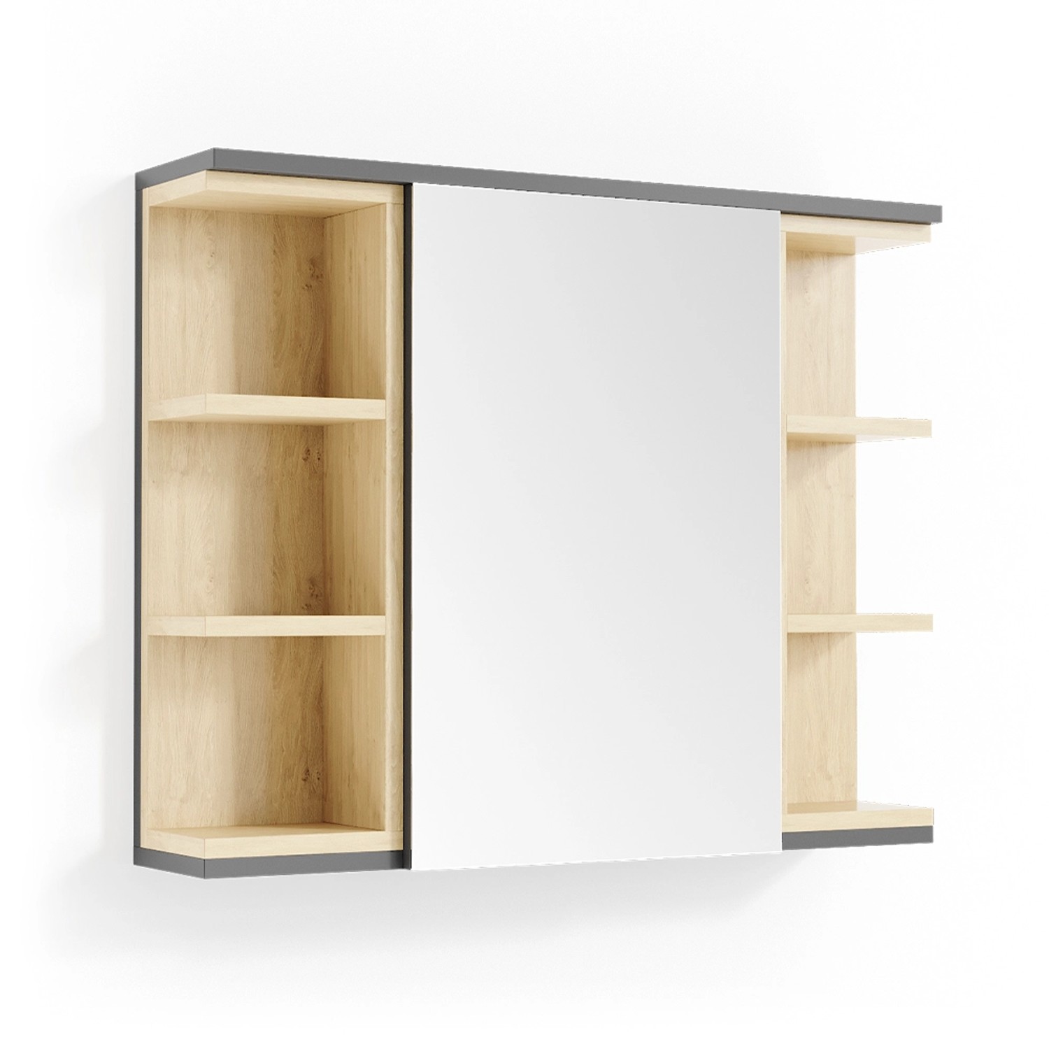 Vicco Badspiegelschrank Aquis Anthrazit/Sonoma 79 x 64 cm günstig online kaufen