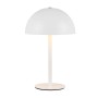 Weiße, dimmbare LED-Tischleuchte Munoz von Reality, Ø 13 cm. Moderne Akku-Tischlampe.