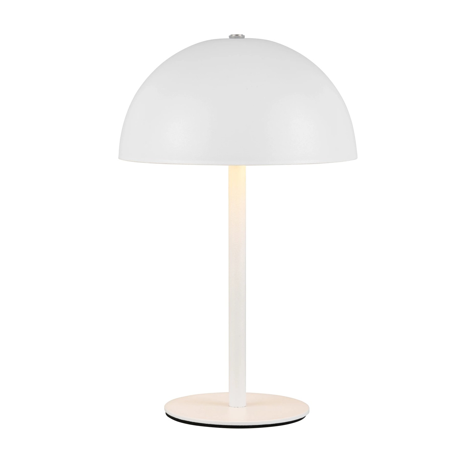 Weiße, dimmbare LED-Tischleuchte Munoz von Reality, Ø 13 cm. Moderne Akku-Tischlampe.