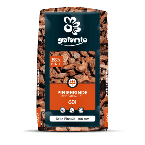 Galamio Pinienrinde Deko Plus, 1560l (26 Sack). Dekorative, grobe Pinienrinde für den Garten.
