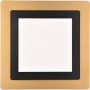Quadratische LED Deckenleuchte Morgan in Schwarz-Gold, 45x45cm. Moderne Lampe für Wohnräume.