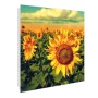 Weißer Banjado Schlüsselkasten mit Glasfront, Sonnenblumen Motiv, 50 Haken, magnetisch & beschreibbar.