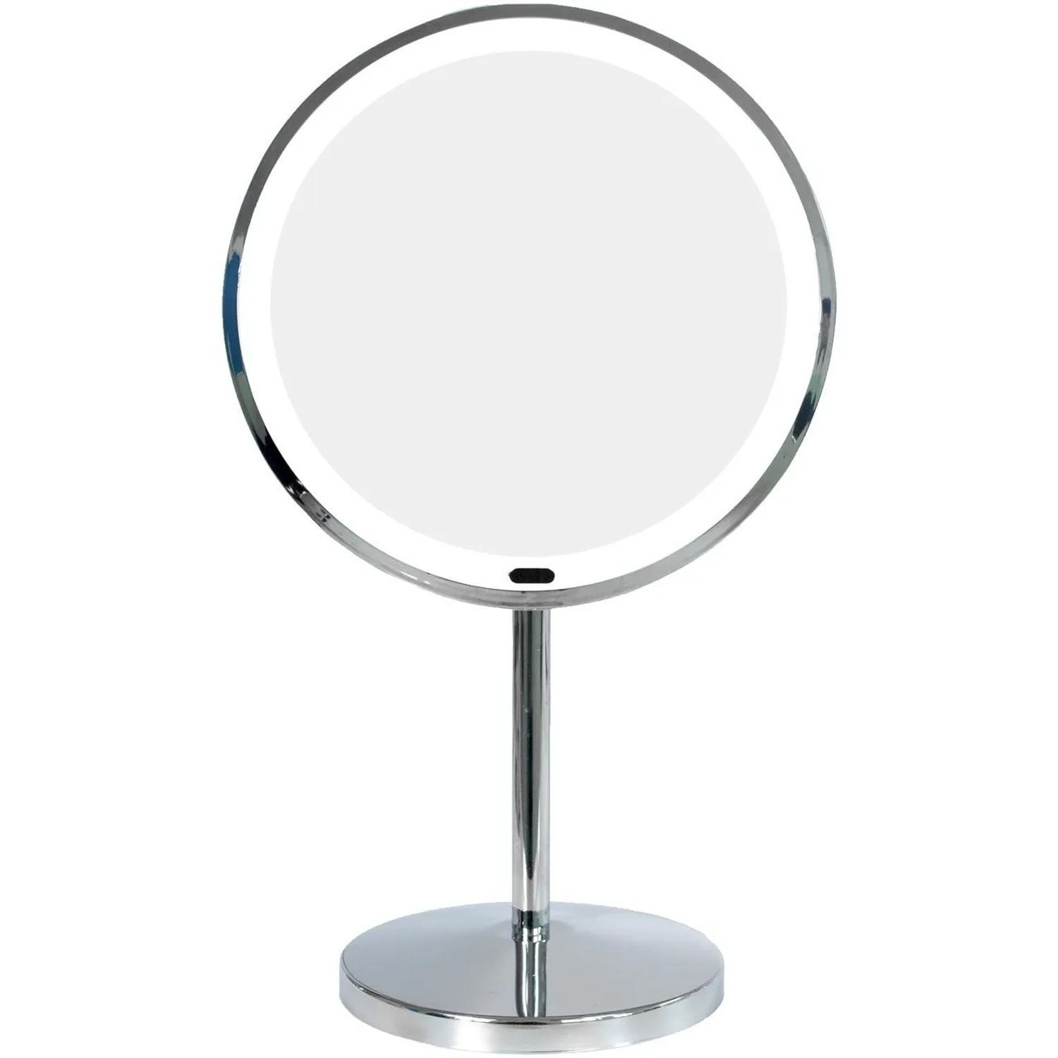Euroshowers LED Kosmetikspiegel Chrom mit 5x Vergrößerung 33,5 cm
