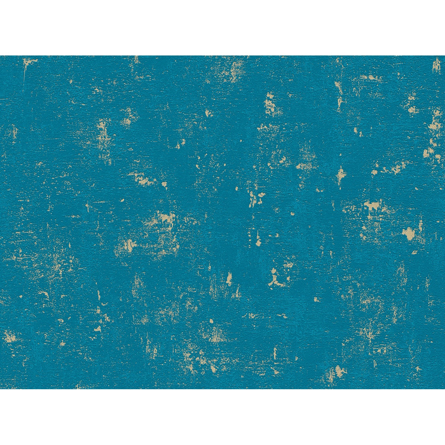 A.S. Création Vliestapete Trendwall Putz Used Blau-Gold FSC®