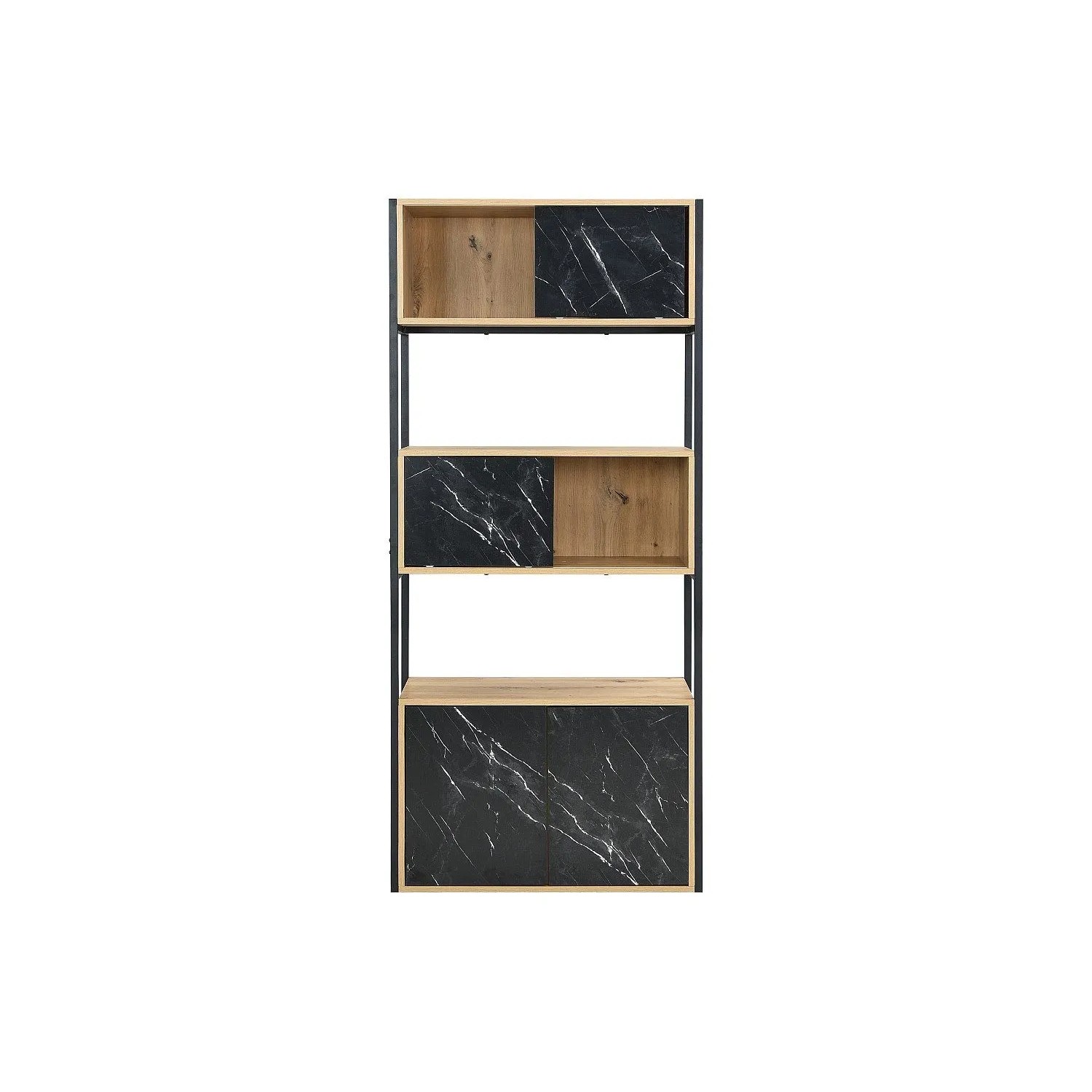 Vente-unique Bücherregal Yelania Schwarz  Naturfarben Hell 80 cm