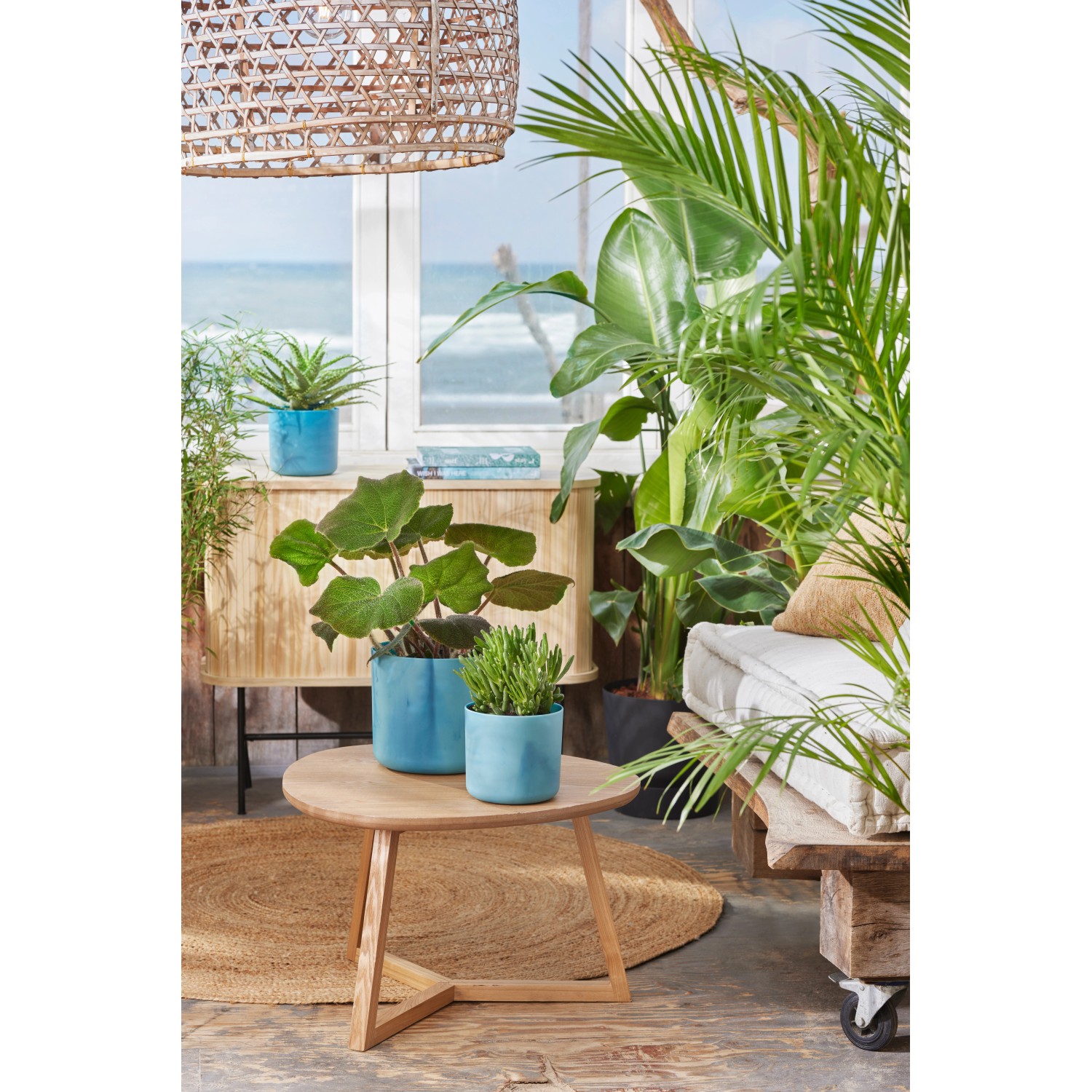 Elho Blumentopf Ocean Collection, Ø 16 cm, atlantikblau, aus recyceltem Meeresabfall.