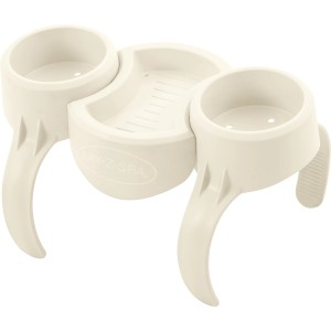 Bestway Getränkehalter für Lay Z Spa Whirlpool, mit 2 Haltern und Ablage in Weiß.