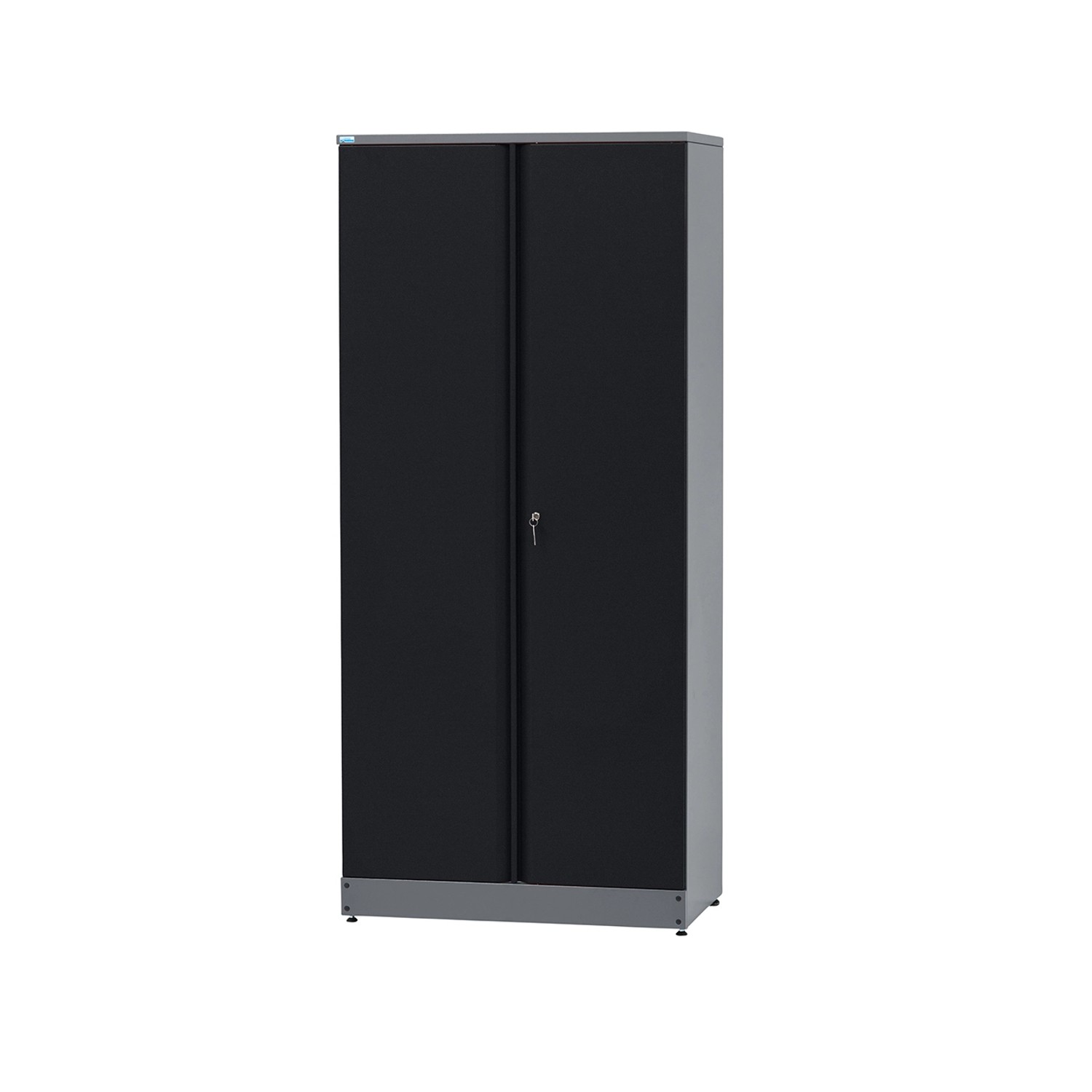 Küpper Hochschrank 2-Türig mit 4 Fachböden 204 x 91 x 53 cm Schwarz-Hellgra günstig online kaufen