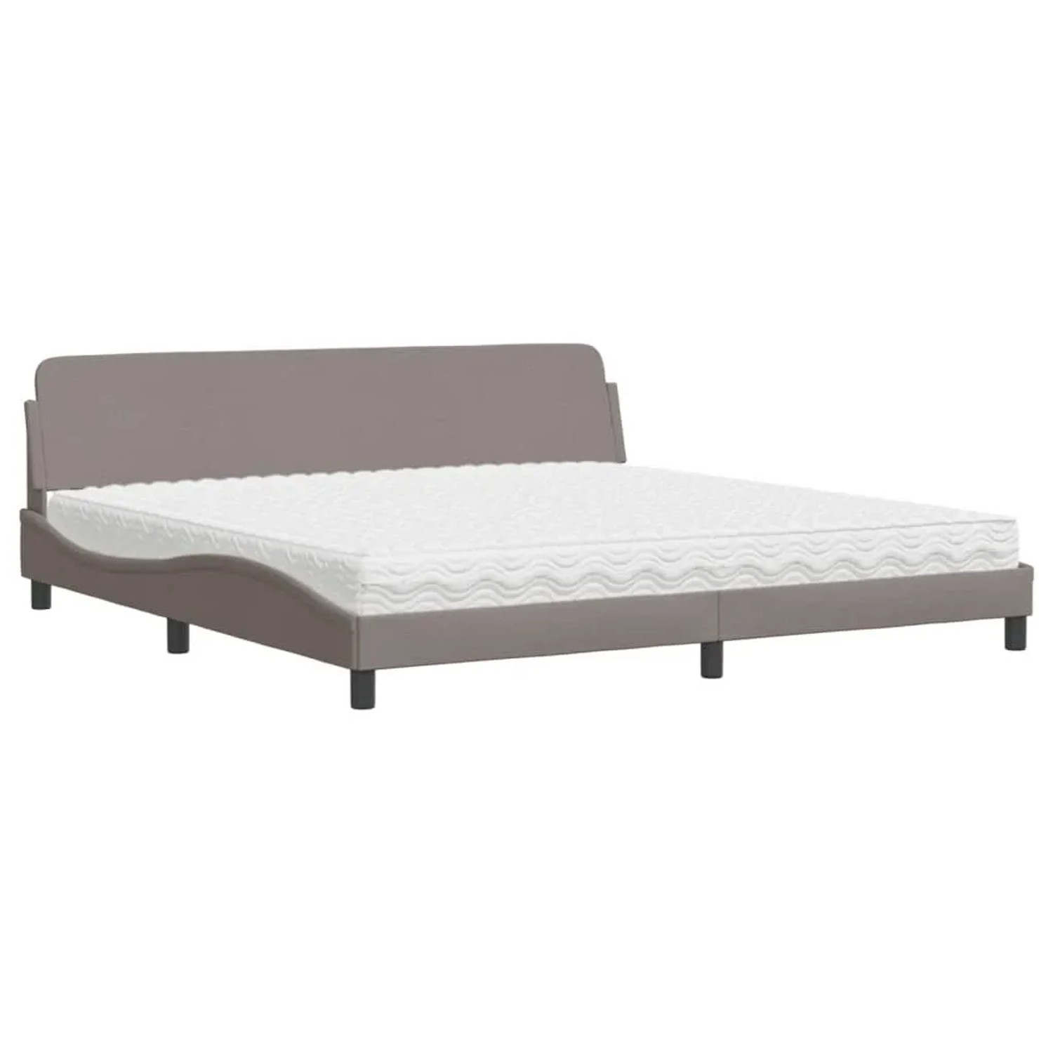 vidaXL Bett mit Matratze Taupe 200x200 cm Stoff 3208468