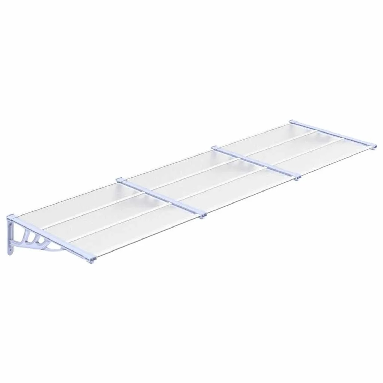 vidaXL Türvordach Grau und Transparent 297,5x90 cm Polycarbonat 153694
