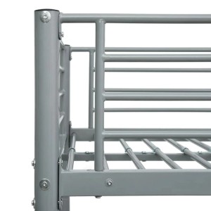 Detailansicht: Graues Metall Etagenbett 90x200 cm von vidaXL.