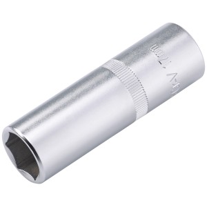 LUX Stecknuss 17 mm lang Comfort, Sechskant, Chrom-Vanadium-Stahl.