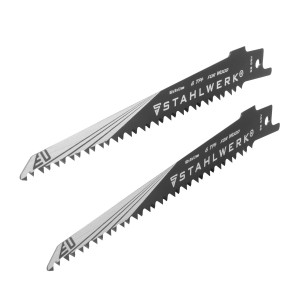 STAHLWERK Holz-Sägeblätter, 2er Set, 150mm, für Säbelsägen. Ideal für präzise Holzschnitte.