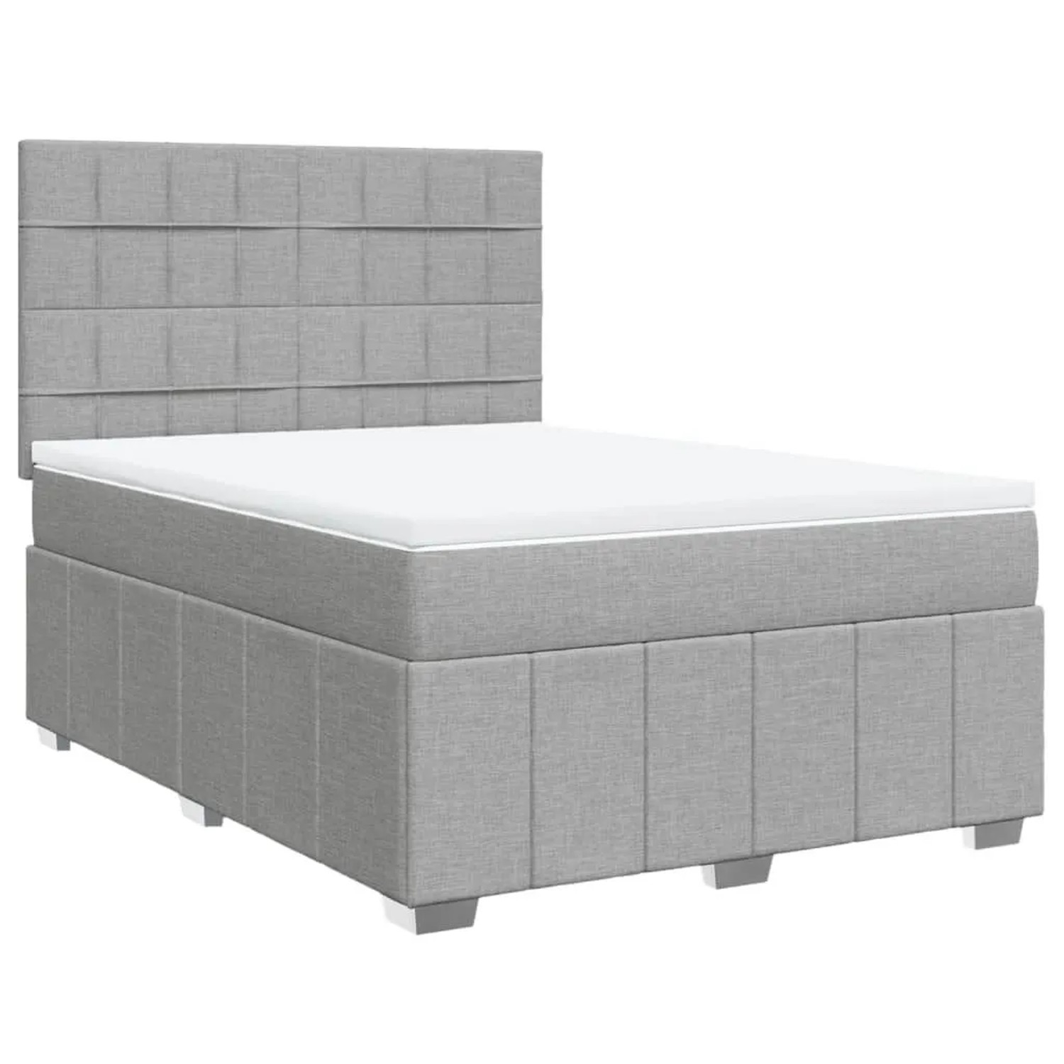 vidaXL Boxspringbett mit Matratze Hellgrau 160x200 cm Stoff 3291719 günstig online kaufen