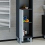 Vicco Badschrank Fynn, Anthrazit/Weiß Hochglanz, 30x190 cm, mit Regalfächern und Tür. Badregal für mehr Stauraum.